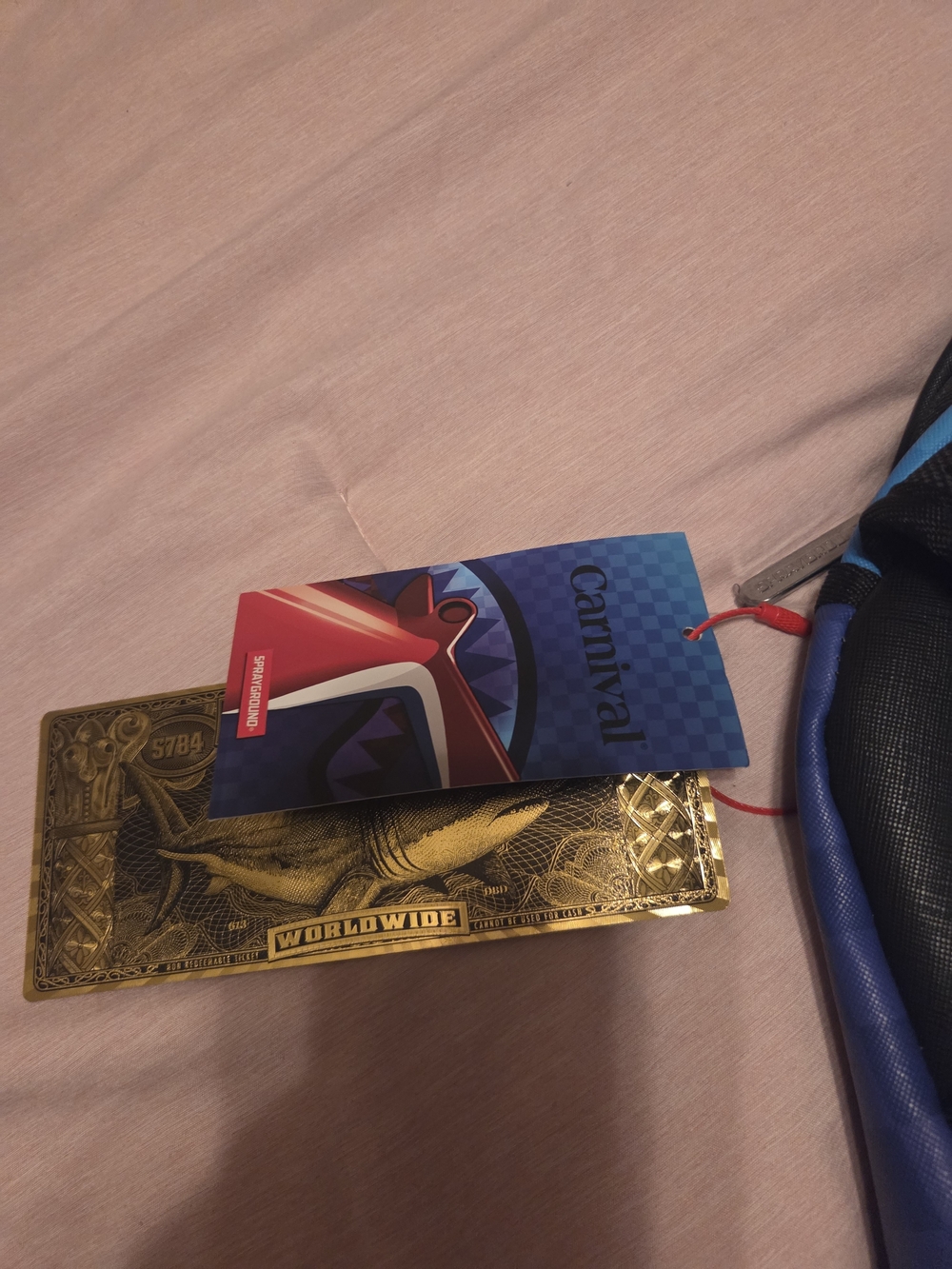 Sprayground Gold Worldwide Shark Card Holder